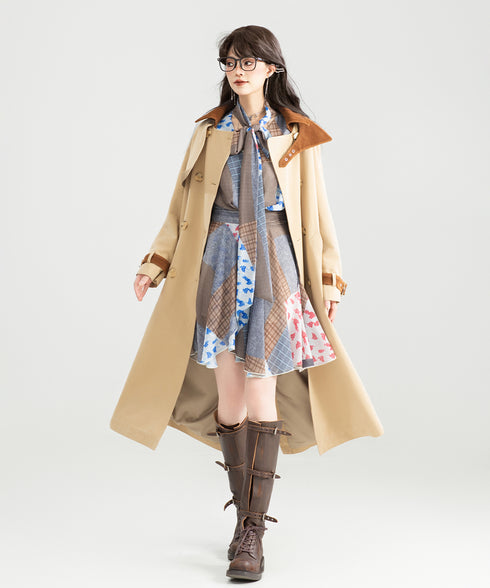 Retro Block Irregular Dress